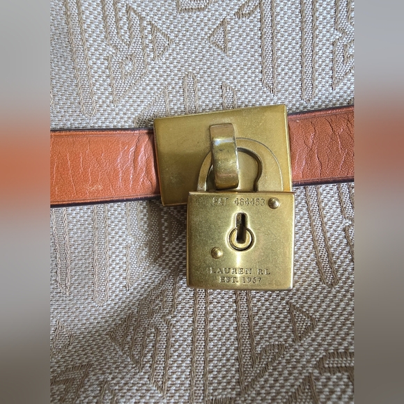 Lauren Ralph Lauren Rll Signature Monogram Handbag Purse Medium Size - Picture 3 of 16